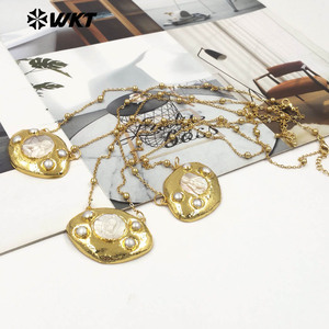 WT-JN391 Collier <span class=keywords><strong>de</strong></span> haute qualité avec chaîne fine à perles et pendentif religieux Sainte <span class=keywords><strong>Marie</strong></span> plaqué or pour femme, bijoux <span class=keywords><strong>de</strong></span> mode - Product Image 5