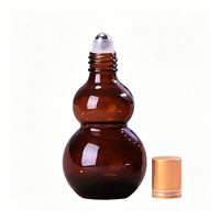 Flacon roll-on en verre ambré pour huiles essentielles 20ml 30ml 50ml 100ml, contenant de sérum opaque, emballage cosmétique en forme de gourde