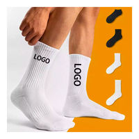 Chaussettes unisexes blanches en coton pour adultes, personnalisables avec logo brodé, pour le sport
