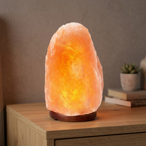 Lámparas de Sal del Himalaya Talladas, las Más Vendidas, Cristal Natural Puro, Material de Decoración Duradero, Lámpara de Sal con Base de Madera - Product Image 1