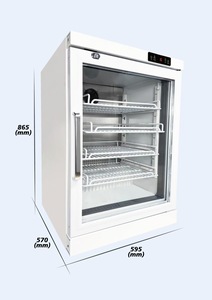 Réfrigérateur vitrine encastrable à porte vitrée simple, contrôle numérique, étagères réglables, dégivrage automatique, 2-8°C XY-HW150 - Product Image 4
