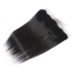 批发巴西直发束，正面闭合13x4耳对耳蕾丝闭合天然处女发束 - Product Image 3