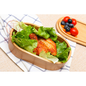 Japanese Style Wooden <b>Lunch</b> <b>Box</b> Rectangle Compartmentalized With Lid For Hotel Food Adult Use - Product Image 5