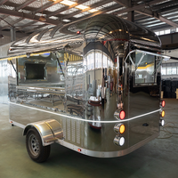 Camionnette à glaces mobile, remorque alimentaire, petite, pliable, entièrement équipée, avec cadre en acier inoxydable, pour la vente de glaces