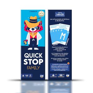 Jeu de cartes en papier espagnol Quick S Family Modèle 2025 – 240 situations amusantes – Cartes à lettres – 2 à 7 joueurs – Jeu de société - Product Image 2