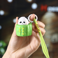 Nouveauté Porte-clés anti-stress en forme de courge amère, pendentif de sac mignon Panda Canard, breloque pour clés et sacs à main