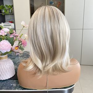 Peruca Sintética Corta Bob Rubia Dorada de 12 Pulgadas con Alineación de Cutículas, Admite Personalización de Logotipo, para Uso Diario de Mujeres - Product Image 6