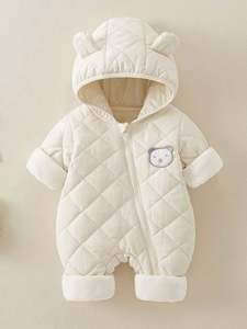 Combinaison de neige pour nouveau-né en polaire à capuche pour bébé fille et garçon, ensemble de vêtements pour bébé, barboteuse pour bébé - Product Image 2