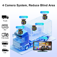 Moniteur à écran tactile de 10,36 pouces avec 4 caméras de recul 1080P, lecteur MP5, enregistreur DVR pour véhicule, camping-car, camion, bus