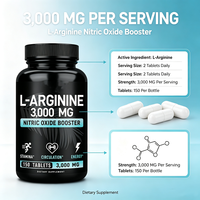 Capsules d'Arginine à Marque Privée OEM, Stimulant d'Oxyde Nitrique, Complément Alimentaire Sportif à Base d'Acides Aminés