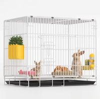 Cage à lapins pliable et portable en fer pour usage domestique et automobile, durable, facile à nettoyer, pour lapins de petite et moyenne taille, vente en gros OEM personnalisée
