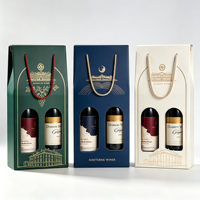Boîte Cadeau de Luxe Personnalisée pour Vin, Emballage OEM ODM en Carton Ondulé avec Poignée en Corde, Fenêtre et Impression Quadrichromie