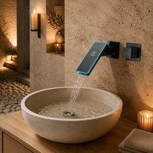 Robinet de salle de bain cascade monocommande chaud/froid multifonctionnel pour hôtel et appartement, H - Product Image 3