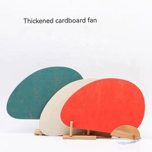 Custom Good Quality Thick <b>Cardboard</b> Fan Double-Sided Rice Paper Hand-painted Calligraphy Fan Half-Cooked Chinese Painting - Product Image 2
