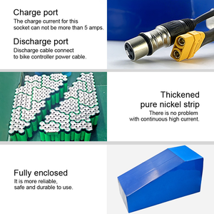 Batería de Litio Triangular Personalizada de 80A 100A BMS 48V 52V 60V 72V 20Ah 28Ah 30Ah 40Ah con Cargador de 5A para Bicicleta Eléctrica - Product Image 5