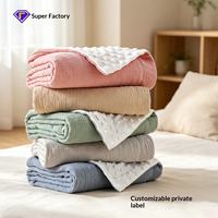 Couverture réconfortante en velours pour bébé et tout-petit, forme haricot, quatre saisons, climatisation, dessin animé, double couche, réactive pour nouveau-né