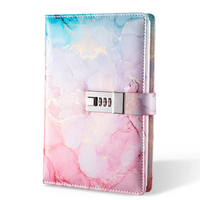 Carnet A5 Offre Spéciale avec serrure mot de passe numérique en cuir PU journal 6 anneaux classeur budgétaire à feuilles mobiles avec papier à l'intérieur