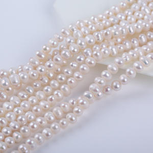 Cadena de Perlas de Agua Dulce al por Mayor de Zhuji, 5-6 mm, Perlas Redondas Tipo Patata para Hacer Collares y Pulseras - Product Image 4