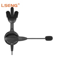 Casque de communication avec micro-cannette et PTT intégré pour talkie-walkie Kenwood TK208 TK308, idéal pour les centres d'appels et les postes de dispatching
