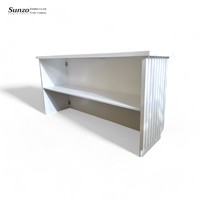 Table de bar pliante portable en contreplaqué, comptoir mobile pour événements avec étagères internes, design cannelé moderne pour location de sièges de mariage