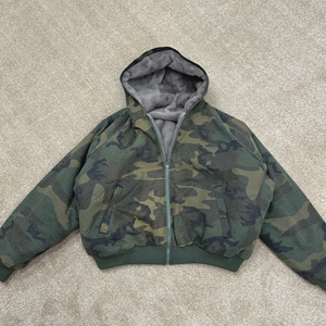 Hersteller Custom Hoddie Hombre Dtg Gedruckt 420 GSM Baumwolle Französisch Terry Zip up Camouflage <span class=keywords><strong>Camo</strong></span> Acid Wash Distressed Hoodie Herren - Product Image 1
