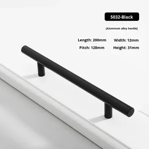 Modern Minimalist Gold Cabinet Door Handles American-style Black Aluminum Alloy Drawer Cabinet <b>Knobs</b> Wholesale Hardware - Product Image 3
