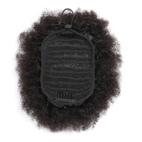 Extensions de queues de cheval en cheveux humains Remy 100% à cordon court Kinky Curly Afro Puff Ponytails pour les femmes noires
