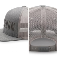 Casquette Snapback Homme Personnalisée de Haute Qualité à 6 Panneaux, Visière Plate, Maille, Laine Acrylique Gris Mélange, Broderie 3D, Gorras, Chapeau Trucker Snap Back