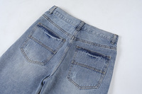 Shorts en jean déchirés et brodés personnalisés pour hommes, style streetwear, en coton, pour l'été