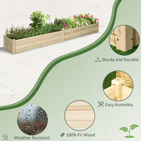 Planter bedengan kayu 8 kaki untuk berkebun sayuran dan bunga di luar ruangan