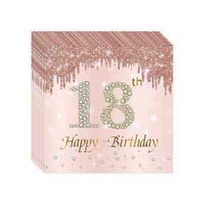 Décoration moderne en papier de soie de serviettes de fête d'anniversaire de conception de <span class=keywords><strong>diamant</strong></span> d'or rose pour des célébrations - Product Image 3