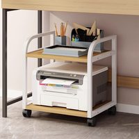Rak Penyimpanan Printer Besi Modern Multifungsi, Rak Lantai Mobile untuk Meja, Organizer Mesin Fotokopi Rumah, Stand untuk Sekolah & Kamar Tidur