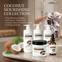 Shampoo nourrissant à la noix de coco en bouteille pompe 500ml, marque privée, OEM, ODM, sur mesure
