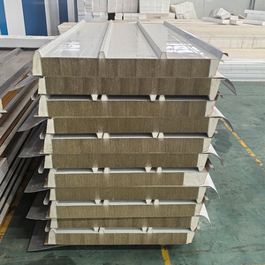 Thiết kế hiện đại đá len Tấm bánh sandwich cho khách sạn chống cháy phòng lạnh phân vùng bền cách nhiệt thân thiện với môi vật liệu kim loại - Product Image 2