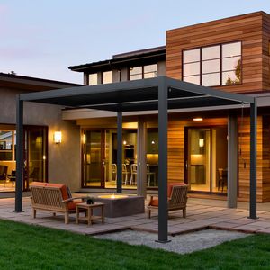 Водонепроницаемая беседка с современной металлической крышей, дизайн перголы, коммерческий алюминиевый каркас для патио и сада - Product Image 1