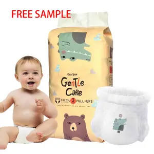무료 샘플 아기 풀업 기저귀 기저귀 도매 아기 기저귀 바지 면 ISO 인증서 일회용 인쇄 팬티