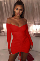 TOB en stock Vestidos de club nocturno arrugados e irregulares Vestido ajustado para mujer Mini vestido Sexy AM397