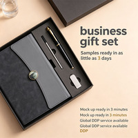 Carnet d'affaires élégant en cuir PU avec stylo et clé USB, coffret cadeau de bienvenue pour le Nouvel An