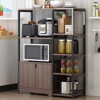 Étagère de cuisine en métal avec armoire de rangement, support pour micro-ondes et organisateur d'épices et de casseroles, idéale pour le dropshipping