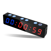 Jam dinding Digital LED, jam meja Digital, jam dinding kendali jarak jauh, jam meja kebugaran portabel, pengatur waktu mundur, jam Gym Digital LED
