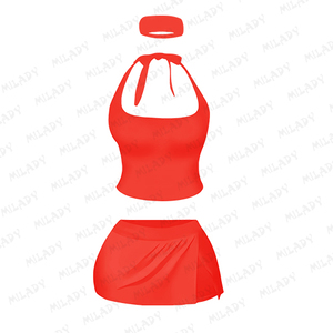 Thứ 4 của July biểu tượng tùy chỉnh Phụ nữ mùa hè cotton backless dây Tank Top vest <span class=keywords><strong>Mini</strong></span> váy quần short phù hợp vớ<span class=keywords><strong>i</strong></span> hai mảnh đặt phụ nữ quần áo - Product Image 6