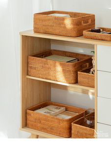 Woven Rectangular Knitting Rattan <strong>Storage</strong> <strong>Basket</strong> Vietnamese Rattan <strong>Basket</strong> Customized Eco-Friendly <strong>Wicker</strong> <strong>Basket</strong> - Product Image 3