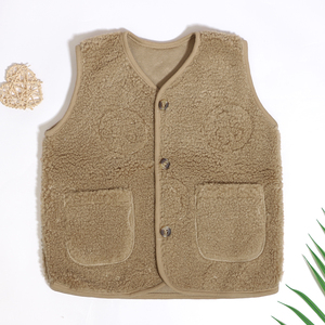 Nouvelle Arrivée <span class=keywords><strong>Gilet</strong></span> Décontracté Hiver Enfant Fille & Garçon 100% Polyester <span class=keywords><strong>Polaire</strong></span> Bordure Fourrure Respirant Écologique Vêtement d'extérieur - Product Image 4