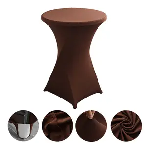 JQYC Elastic Table Set Round Bar Table Cloth Party Table Cover Party Bags Plain Solid Hotel Wedding Banquet Cheap Price Spandex