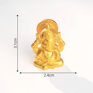 Statue de Ganesha Dorée en Gros, Figurines de Dieux Hindous, Miniatures de Dieux Indiens pour Aménagement Paysager, Cadeau pour Enfants, Pendentif, Accessoire de Décoration - Product Image 6