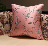 Housse de coussin moderne carrée en bois de séquoia brodée de fleurs, élégante, pour la maison, le salon, le canapé, l'hôtel
