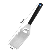 Spatula Panggang Arang Desain Baru 38cm, Bahan Stainless Steel dengan Gagang TPR