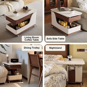 Tavolino da Caffè Minimalista con Mobile Contenitore, Tavolo Moderno <span class=keywords><strong>per</strong></span> <span class=keywords><strong>Soggiorno</strong></span>, Mobile Laterale Mobile <span class=keywords><strong>per</strong></span> Appartamenti e Hotel - Product Image 2