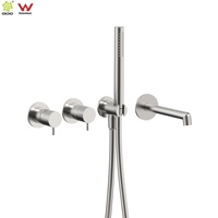 Ensemble de douche mural haut de gamme à double fonction, haute pression, en acier inoxydable, 10 pouces, effet pluie
