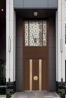 Porte de sécurité en aluminium haut de gamme, motif métallique perforé classique européen, grande porte d'entrée double, projet exclusif